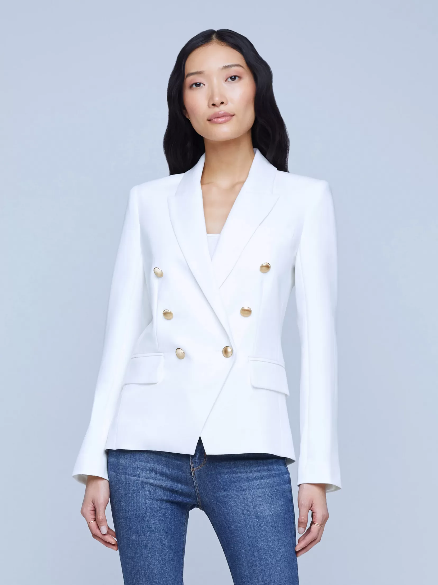 1432PMBi L'AGENCE Kenzie Double Breasted Blazer