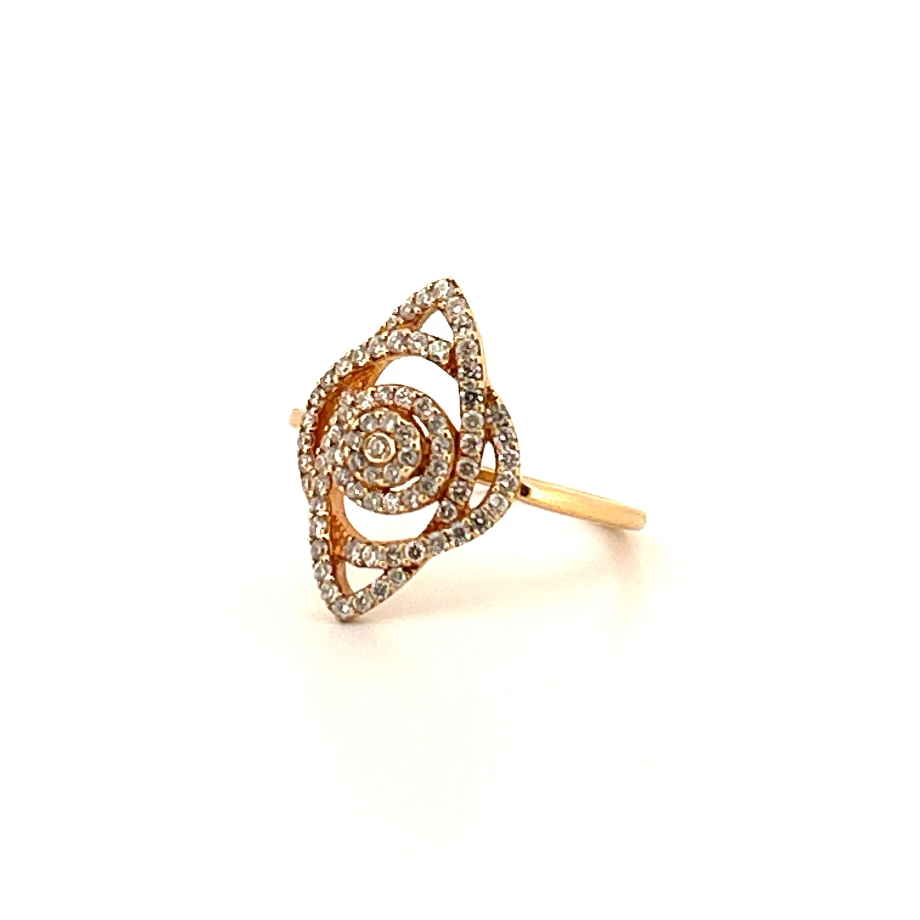 14K Gold Abstract Flower Diamond Band