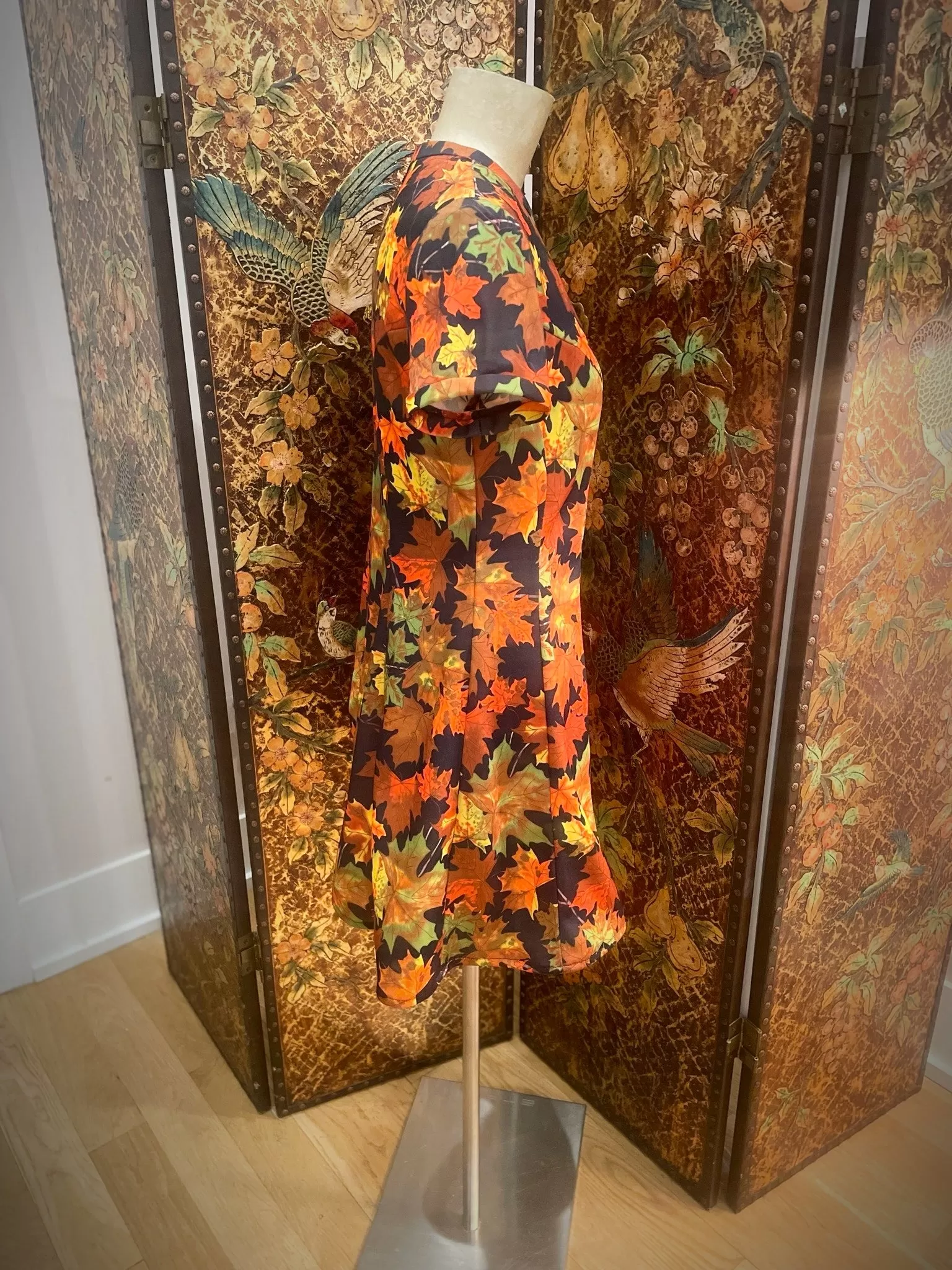 1970s Autumn Leaves Dress