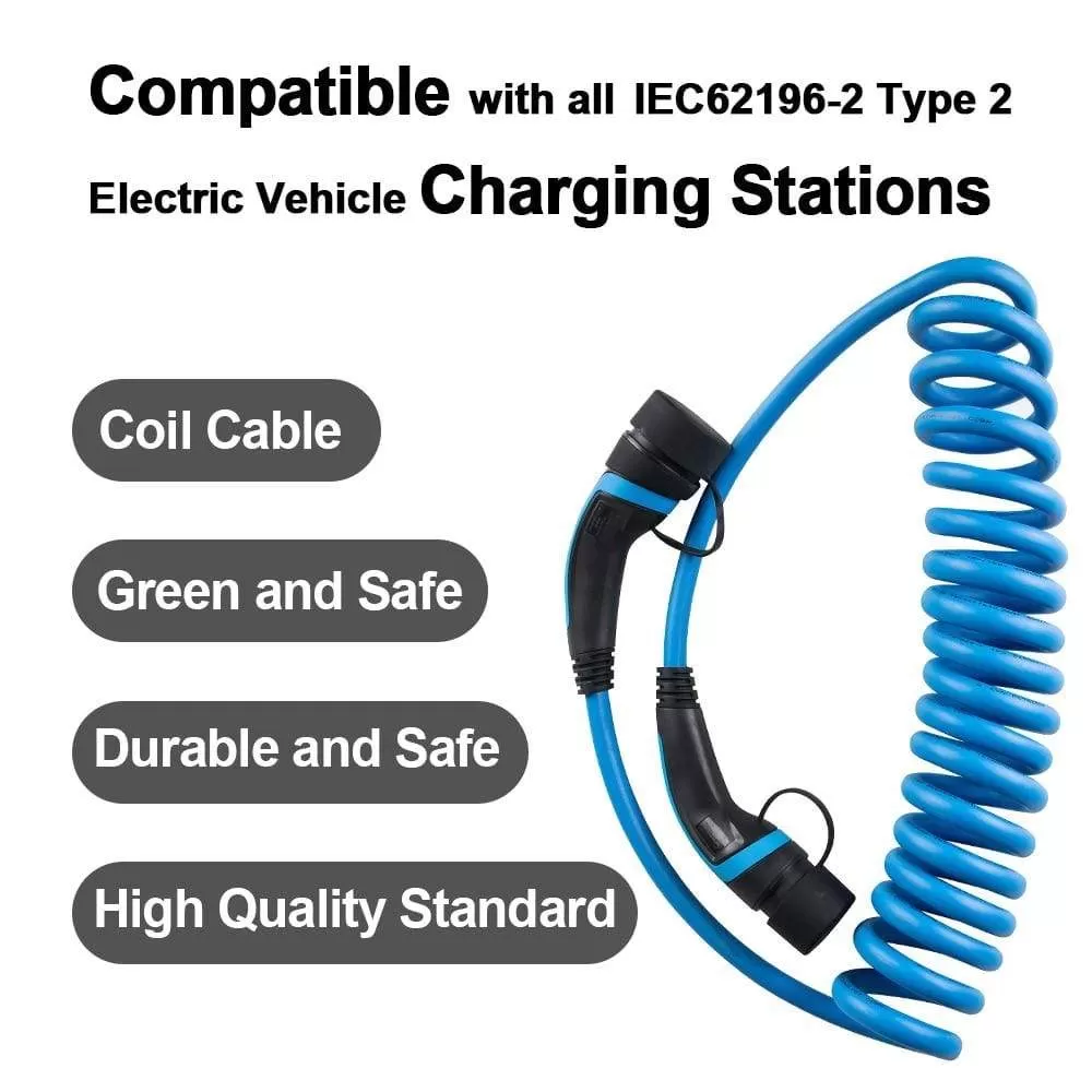 32A 22KW Type 2 to Type 2 EV Charging Cable IEC 62196-2 EV Charger Type 2 EV Cable 3 Phase for Electric Vehicle Charging Station