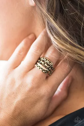 A Chic Reaction Brass Ring - Paparazzi Accessories