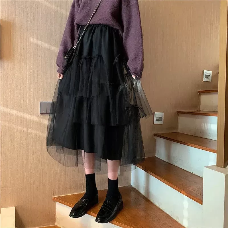 A-Line Mesh Skirt