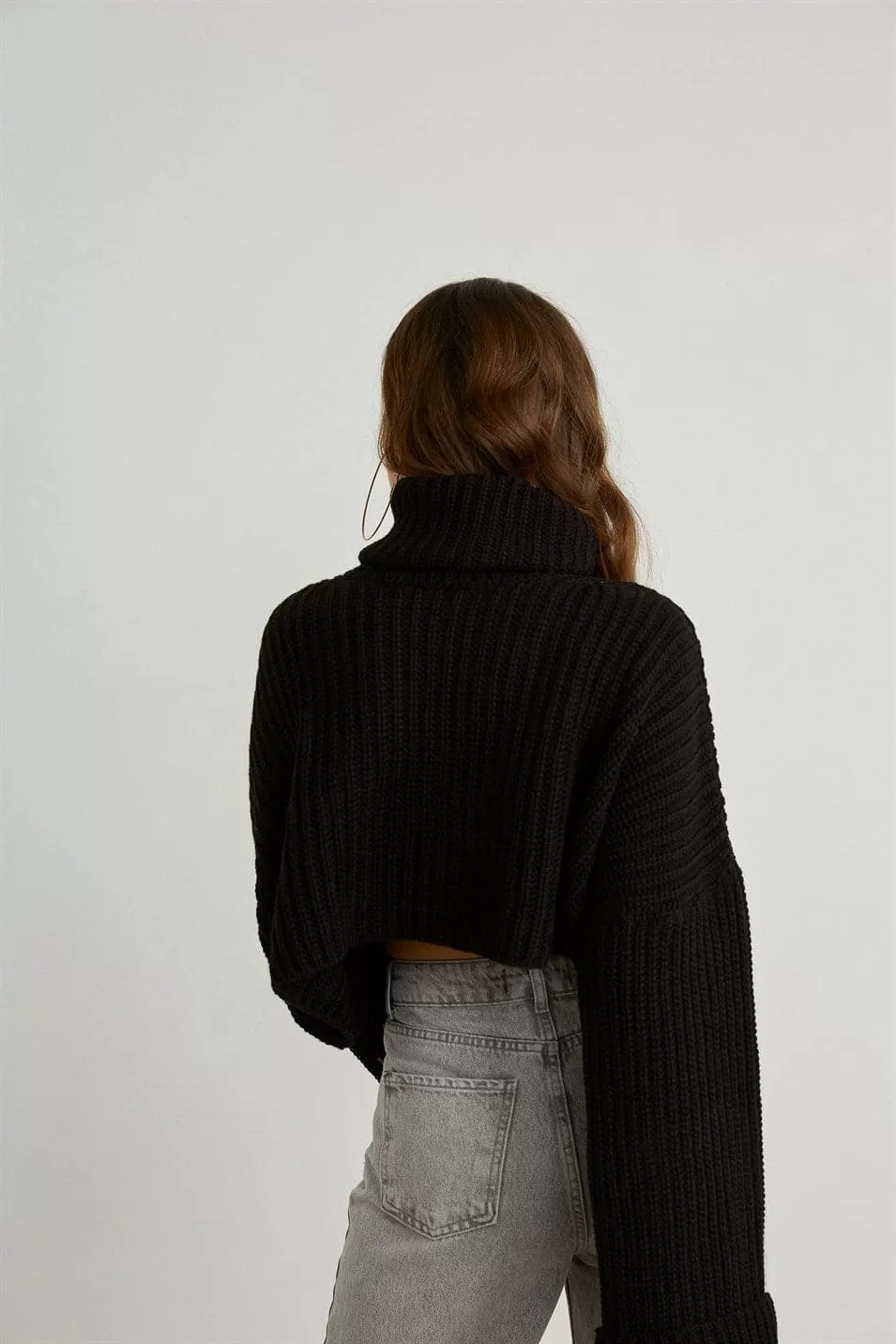 Aquarius Crop Strickpullover Black