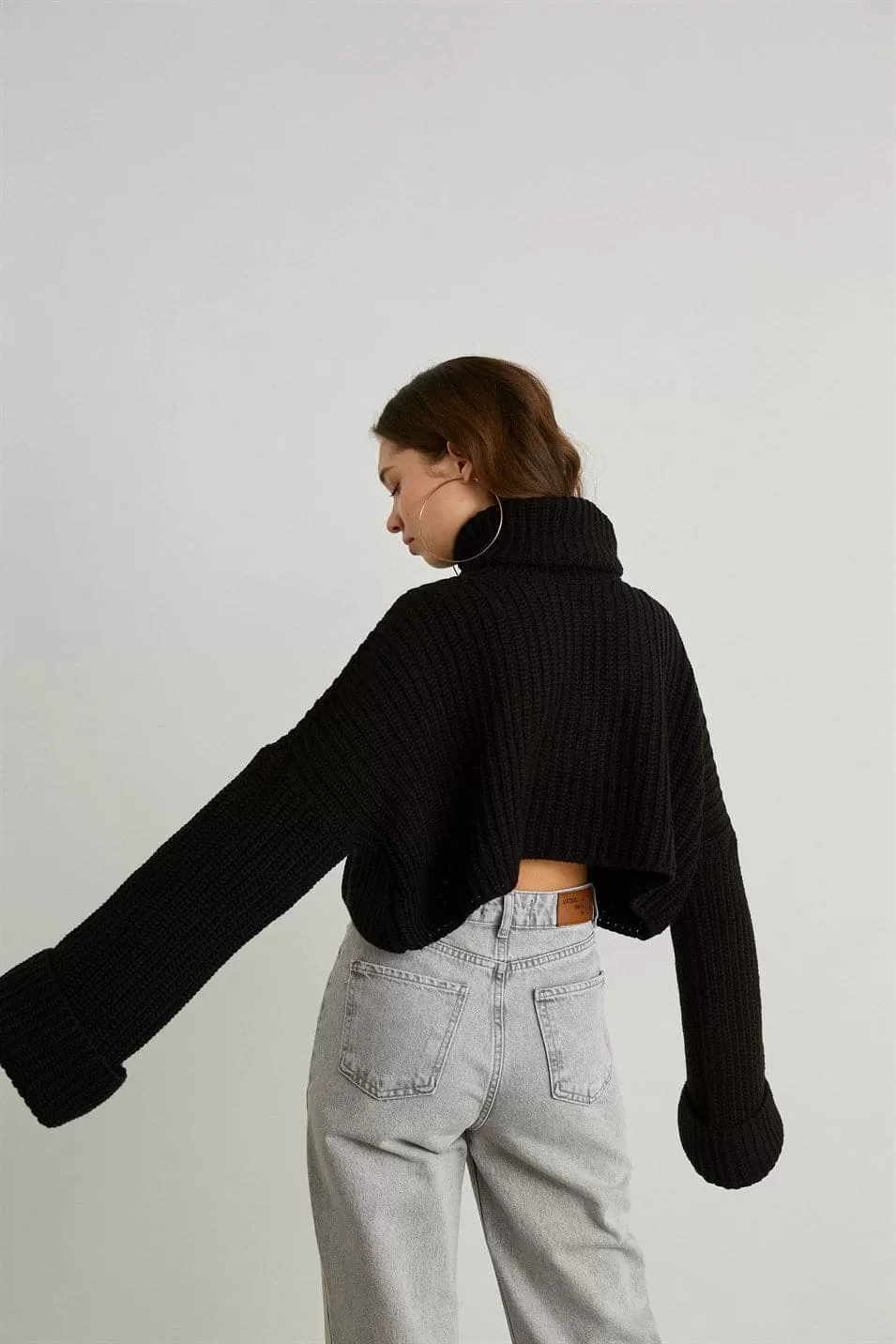 Aquarius Crop Strickpullover Black