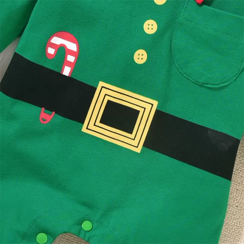 Baby Boys Green Jumpsuit Christmas Elf Suit