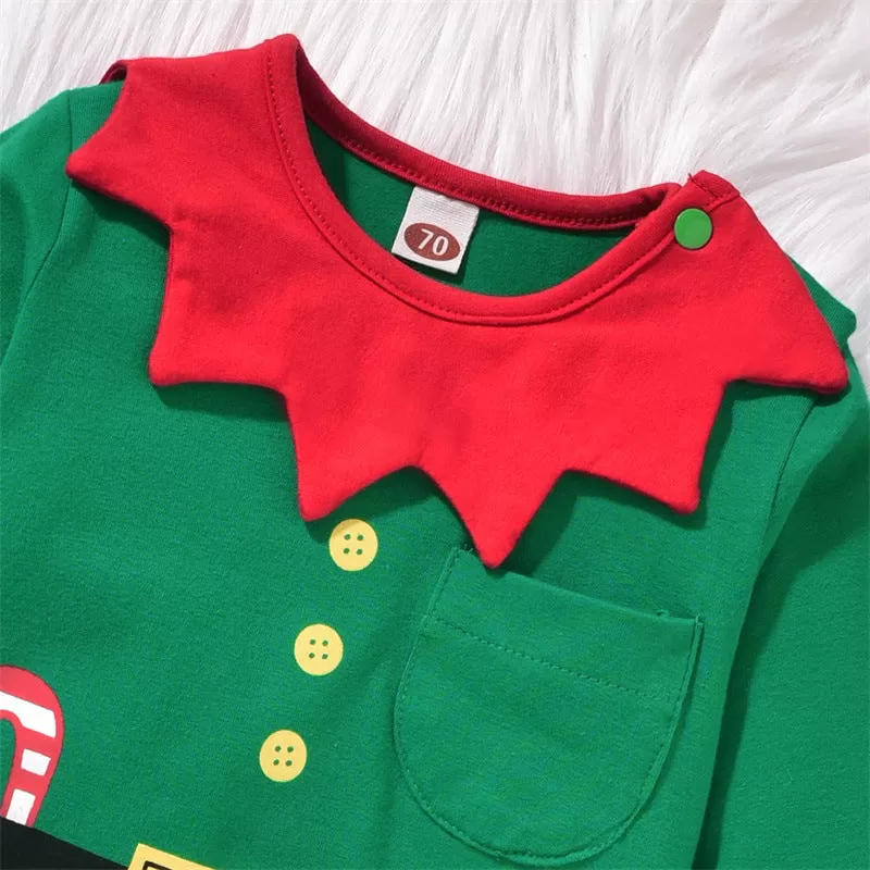 Baby Boys Green Jumpsuit Christmas Elf Suit