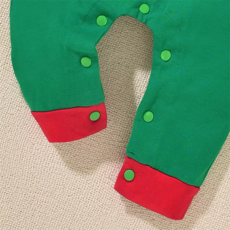 Baby Boys Green Jumpsuit Christmas Elf Suit