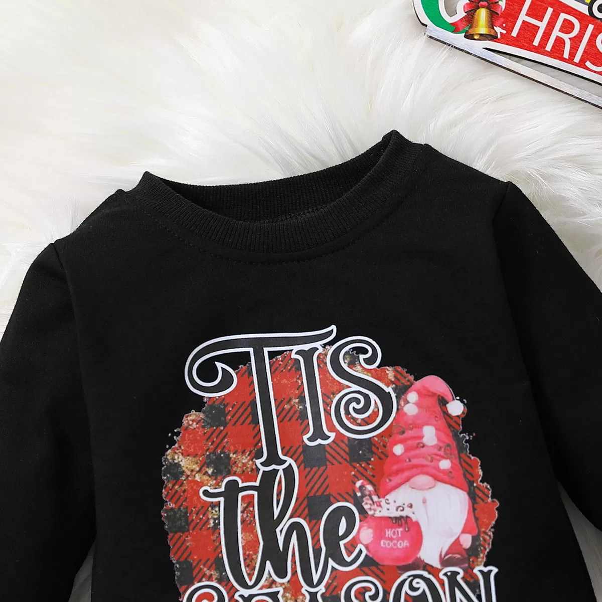 Baby Boys Solid Cartoon Christmas Print Long Sleeve One Piece Creeper