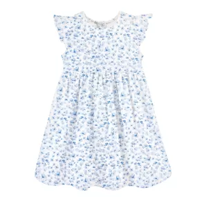 Baby Club Chic - Blue Begonias Toddler Ruffle Dress