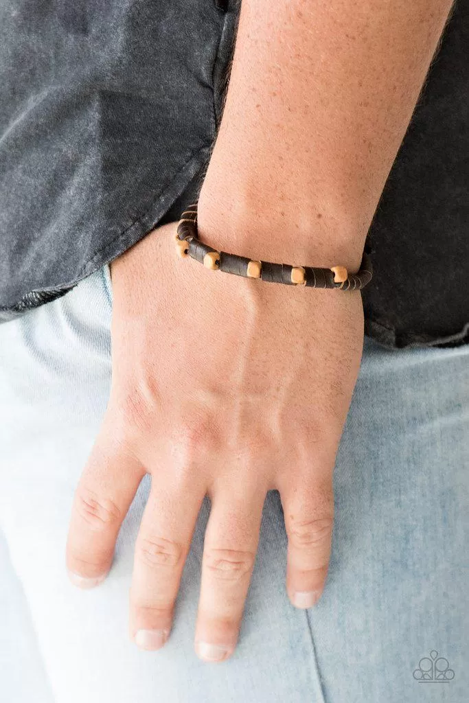 Backwoods Backpacker Brown Urban Knot bracelet - Paparazzi Accessories