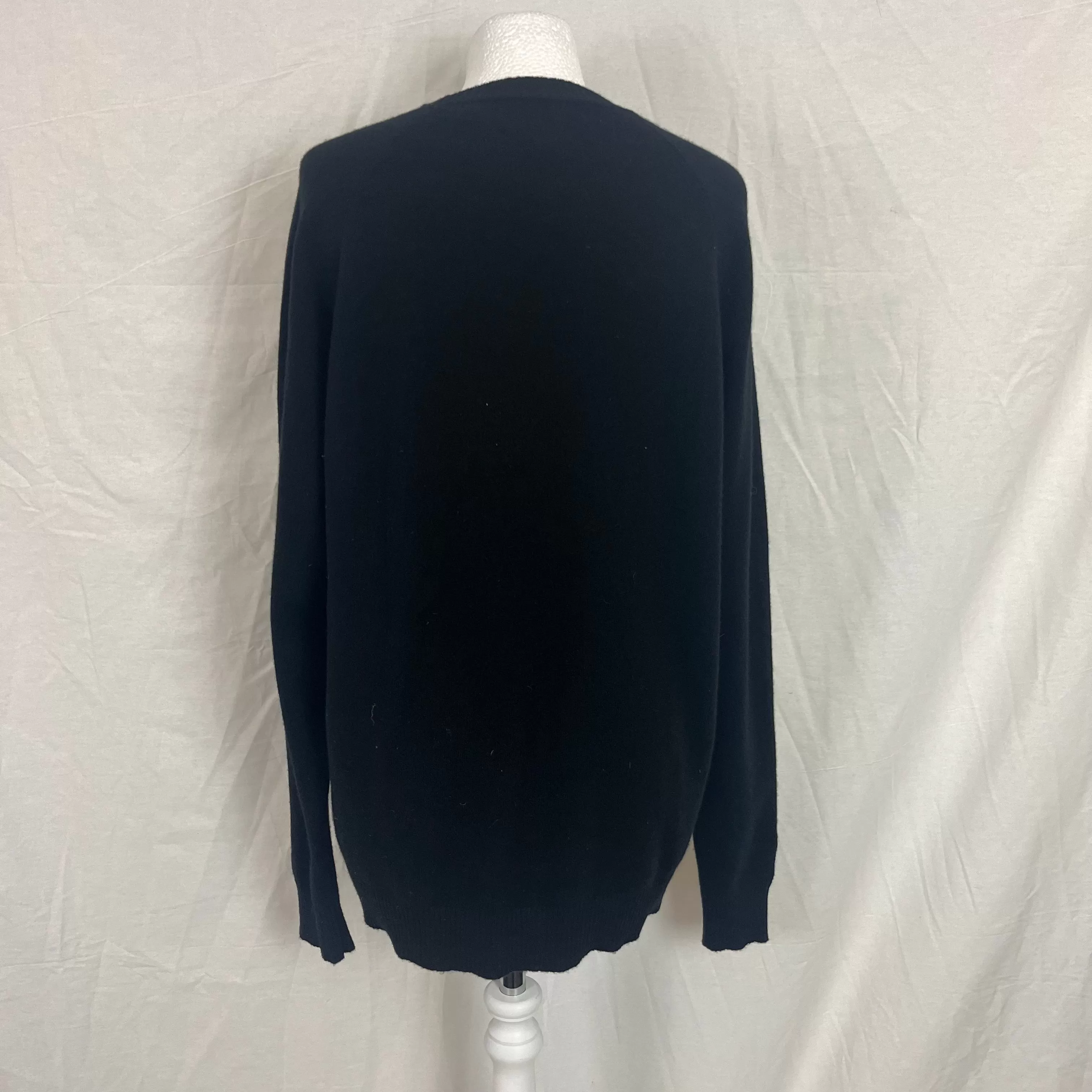 Bamford Black Wool & Cashmere Crew Neck Sweater L