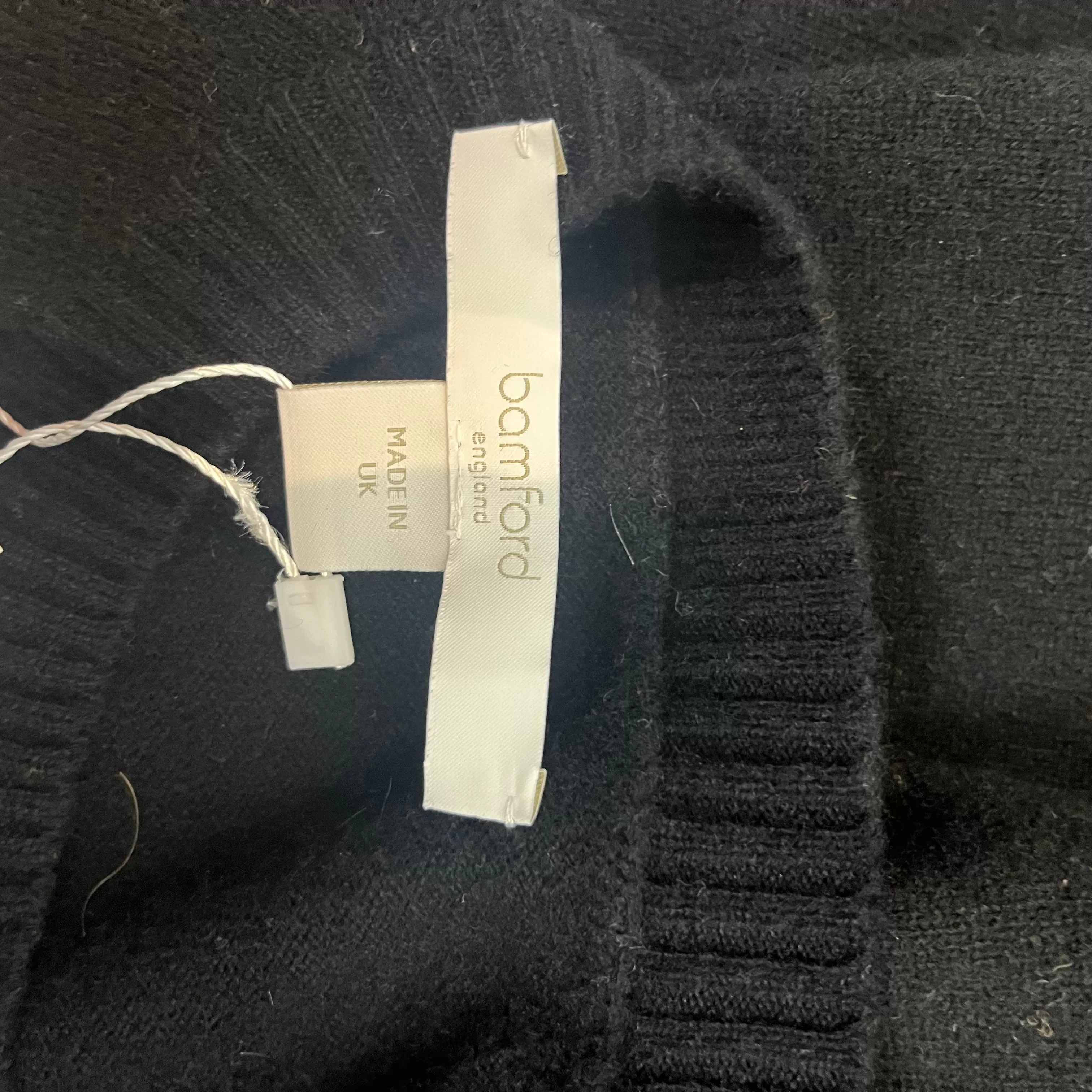 Bamford Black Wool & Cashmere Crew Neck Sweater L