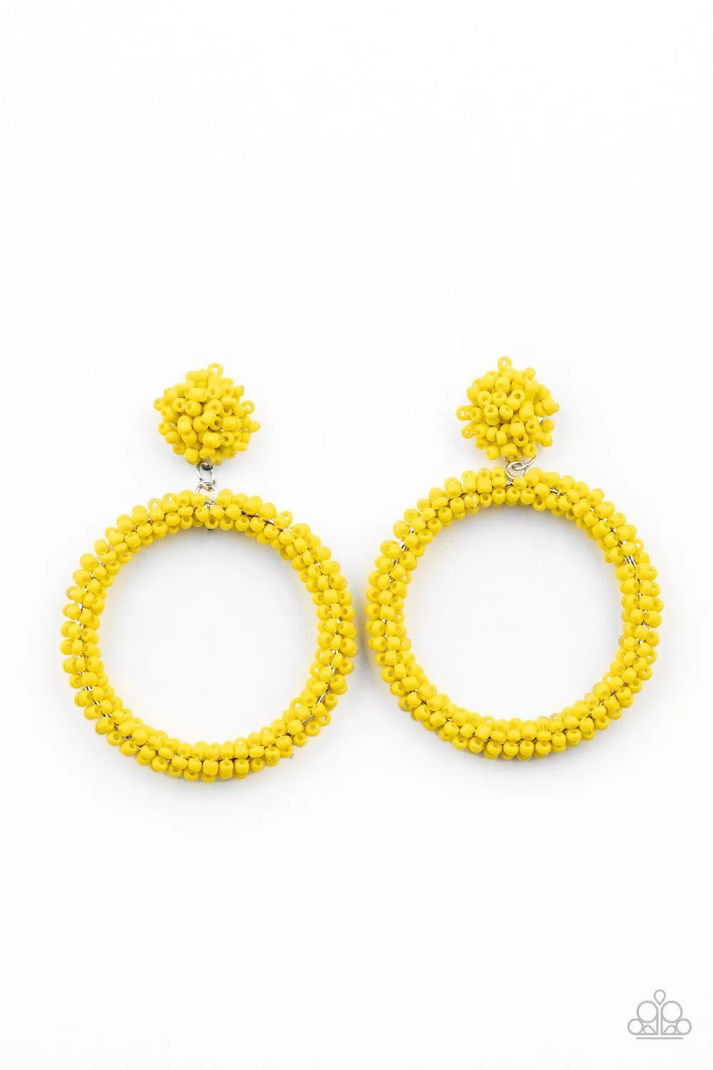 Be All You Can BEAD Yellow Seed Bead Earrings - Paparazzi Accessories