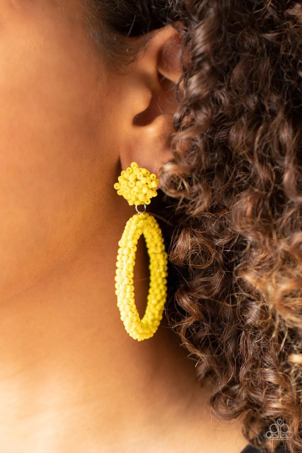 Be All You Can BEAD Yellow Seed Bead Earrings - Paparazzi Accessories