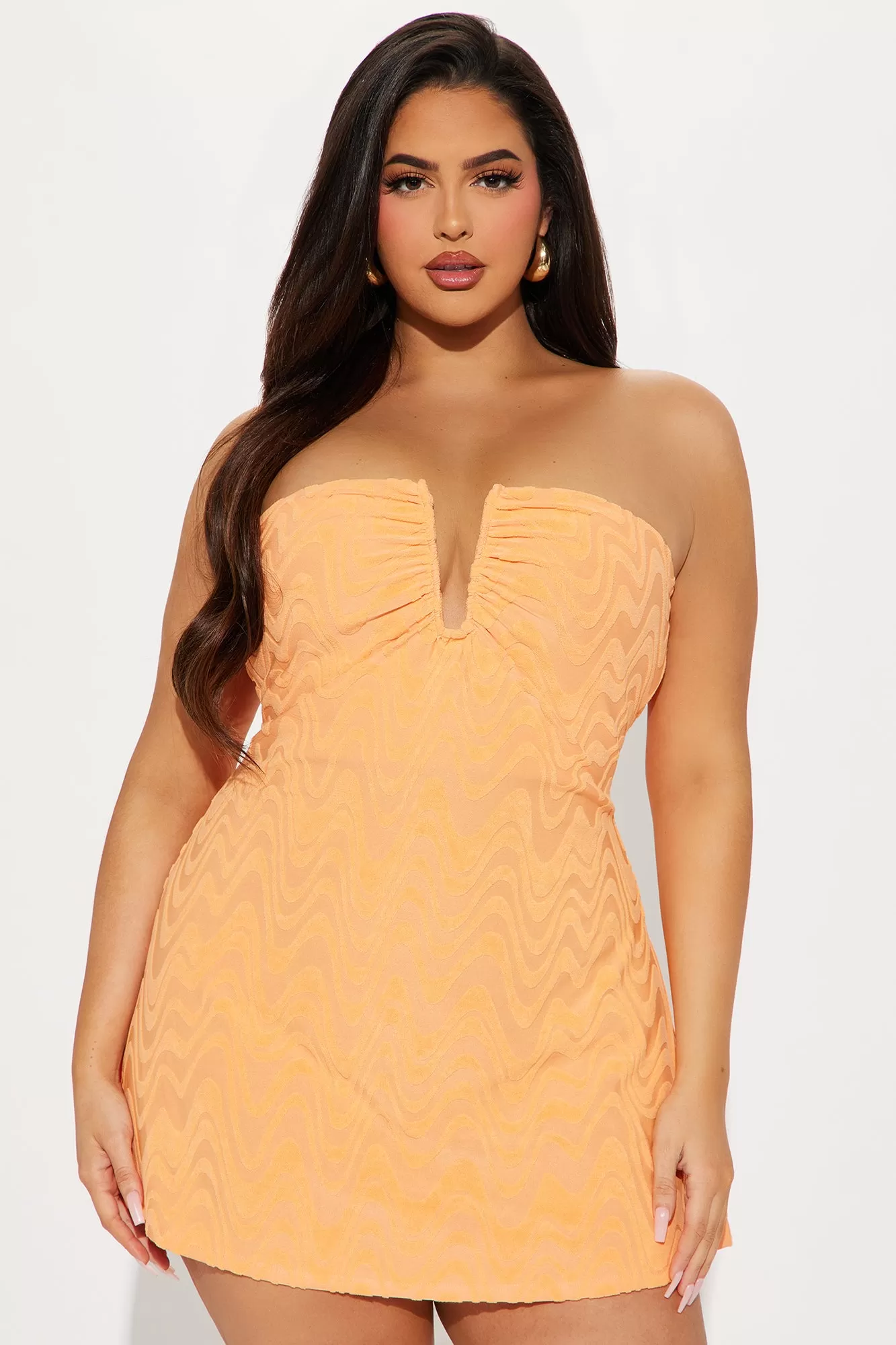 Beach Front Terry Micro Mini Dress - Orange