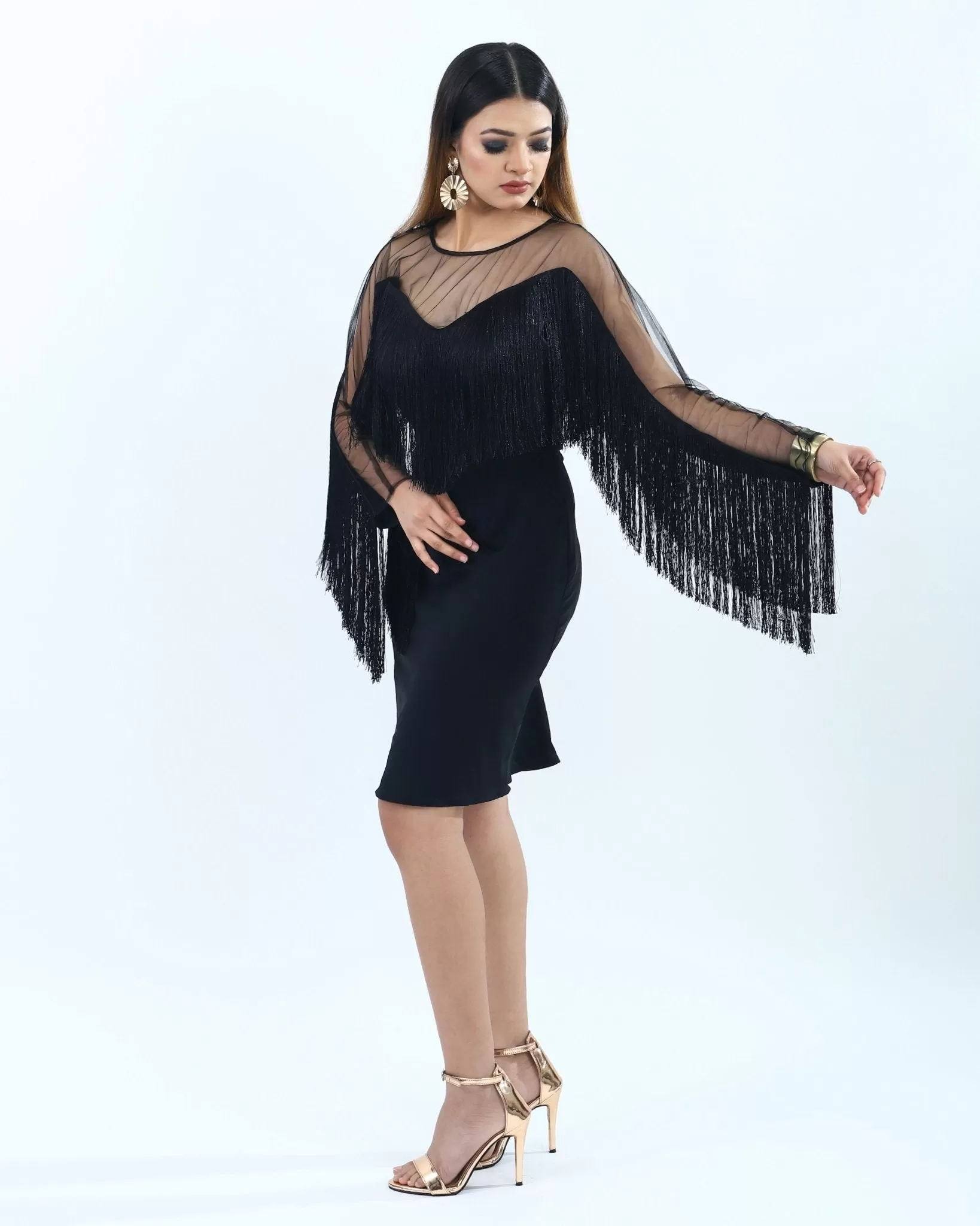 Black Fringe Dress