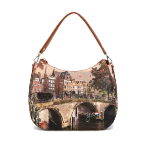 Borsa Donna Hobo Bag Y NOT YES-629 stampa Autumn River