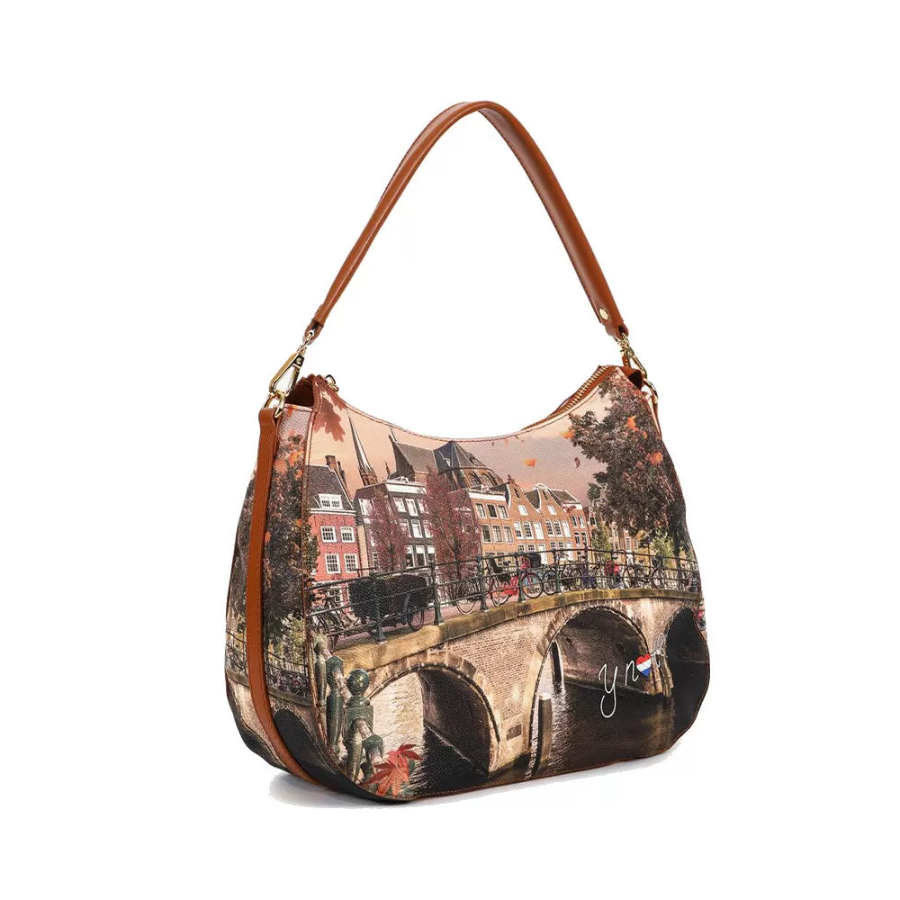 Borsa Donna Hobo Bag Y NOT YES-629 stampa Autumn River