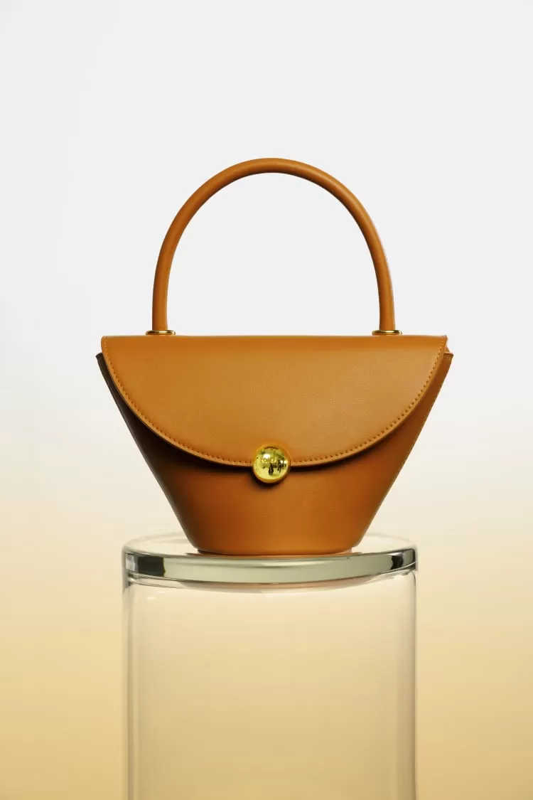 Brown flap bag