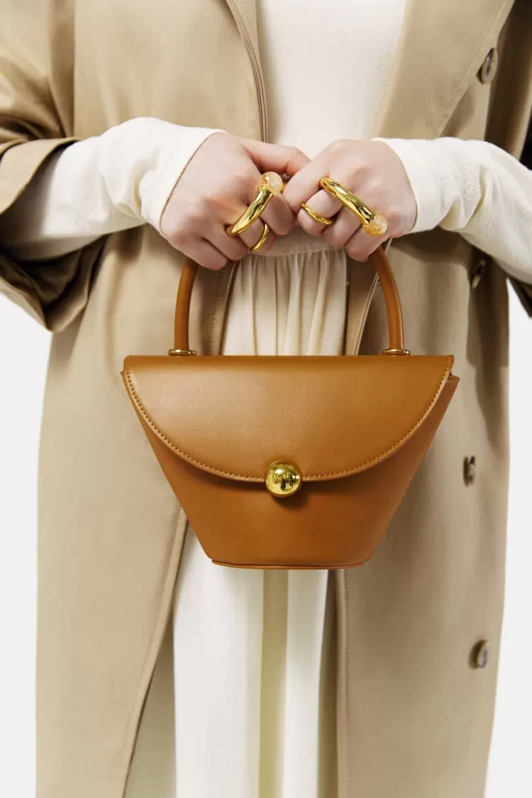 Brown flap bag