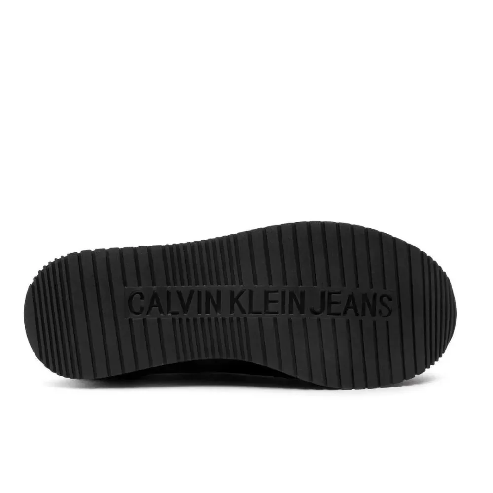 Calvin Klein Jeans Runner Sock Laceup Ny-Lth YM0YM00553-BLKWHT