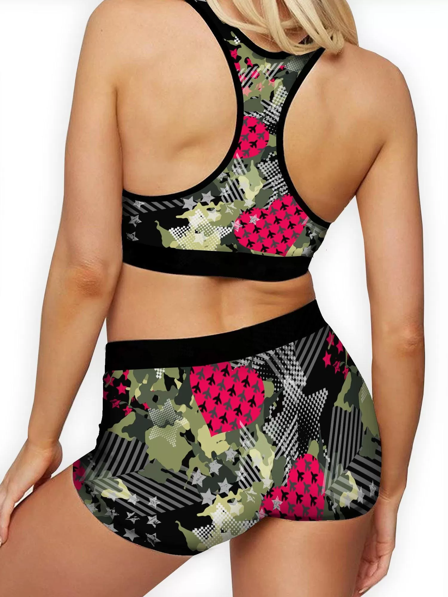 Camo Hearts Ellie Sports Bra