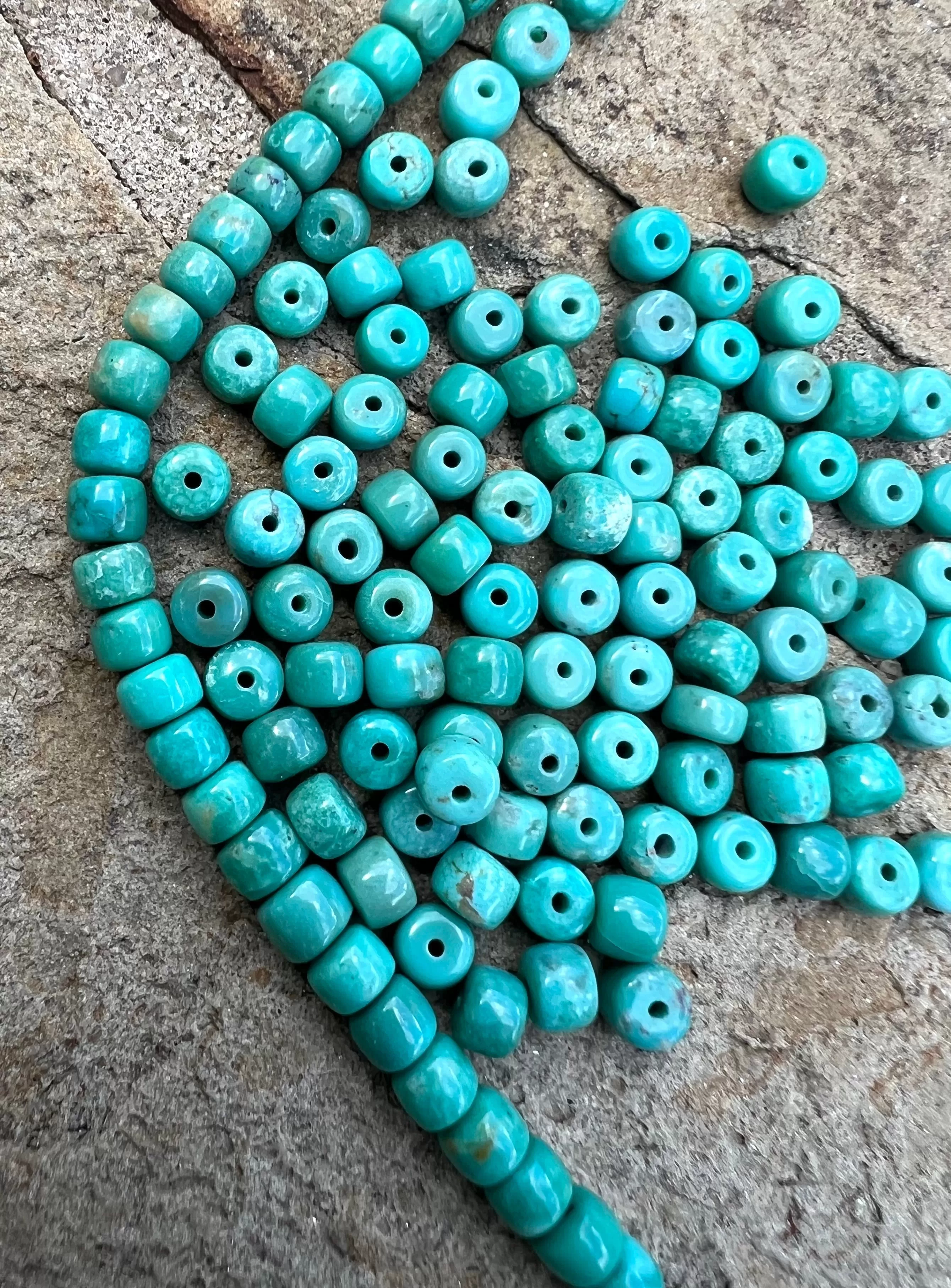 Campitos (Mex) Turquoise 5x4mm Pueblos Beads (Package of 10 beads)