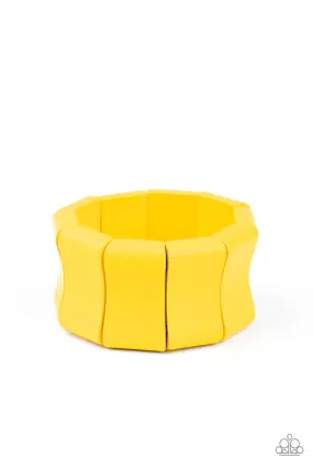 Caribbean Couture - Yellow Paparazzi Bracelet