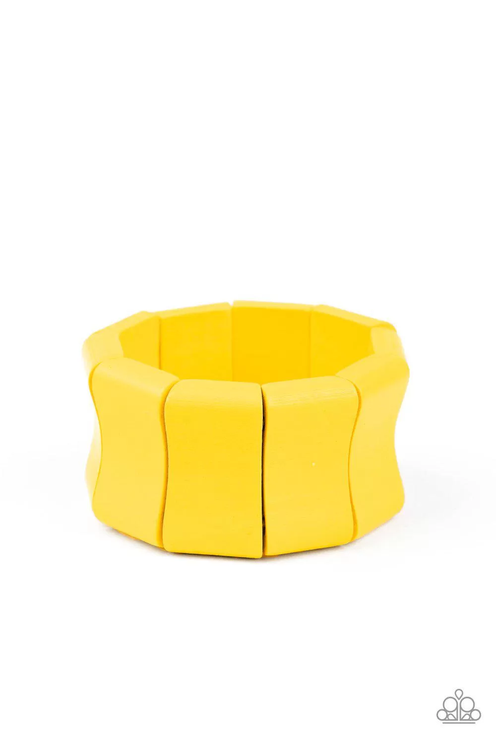 Caribbean Couture Yellow Wood Bracelet - Paparazzi Accessories