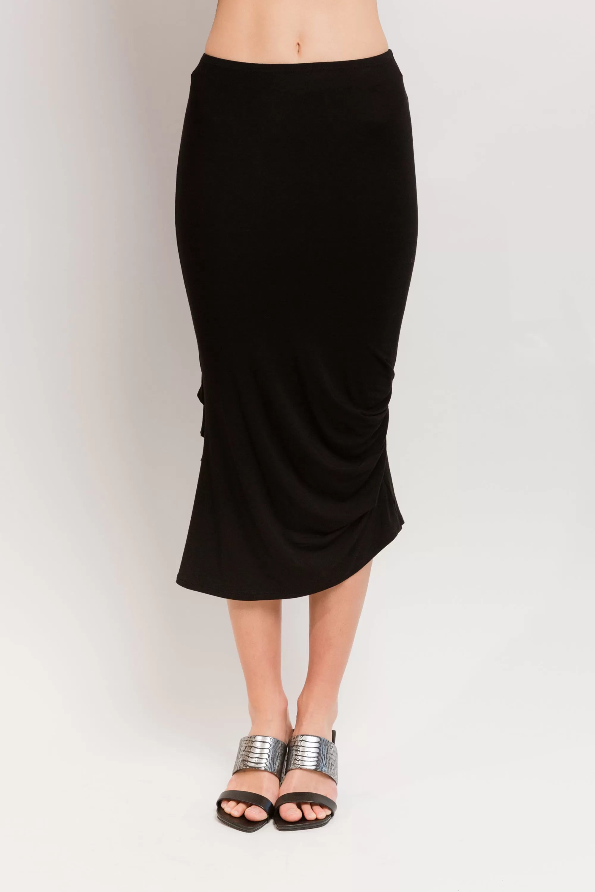 Caterpillar Long Skirt | Black Bamboo