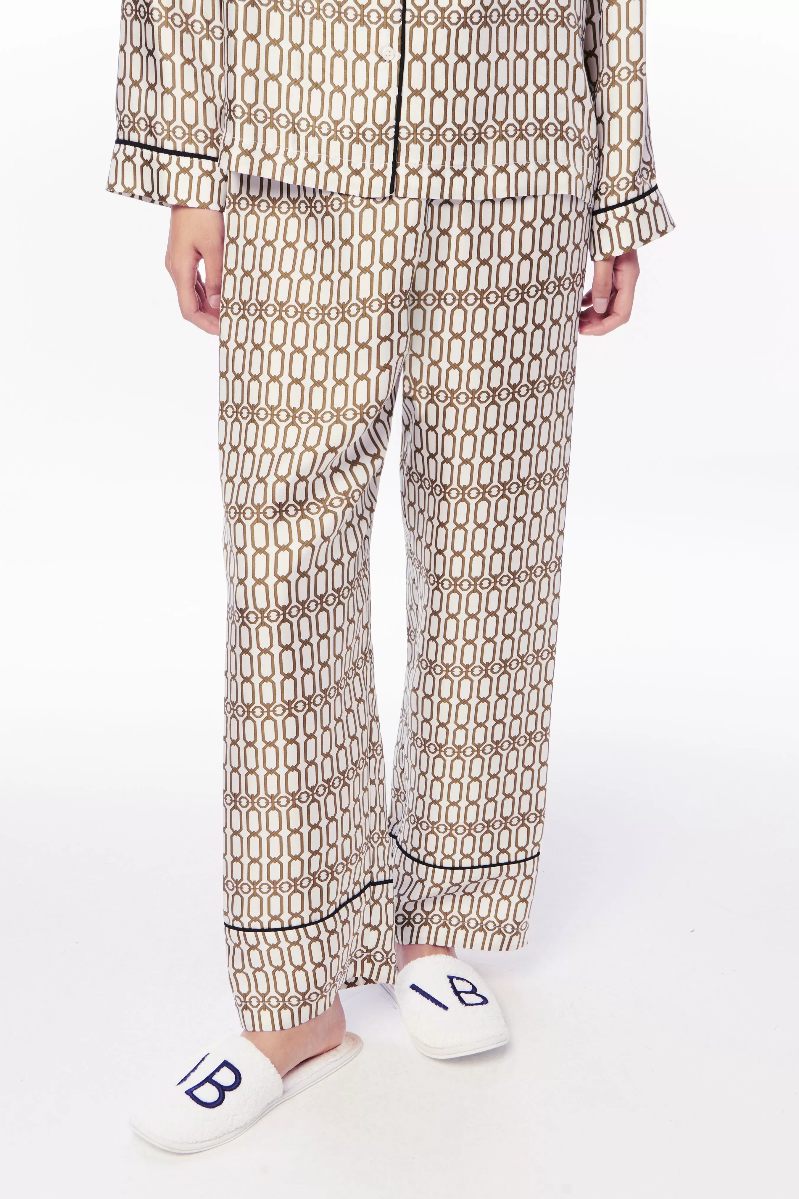 Chain Print Pyjama Set in Ivory