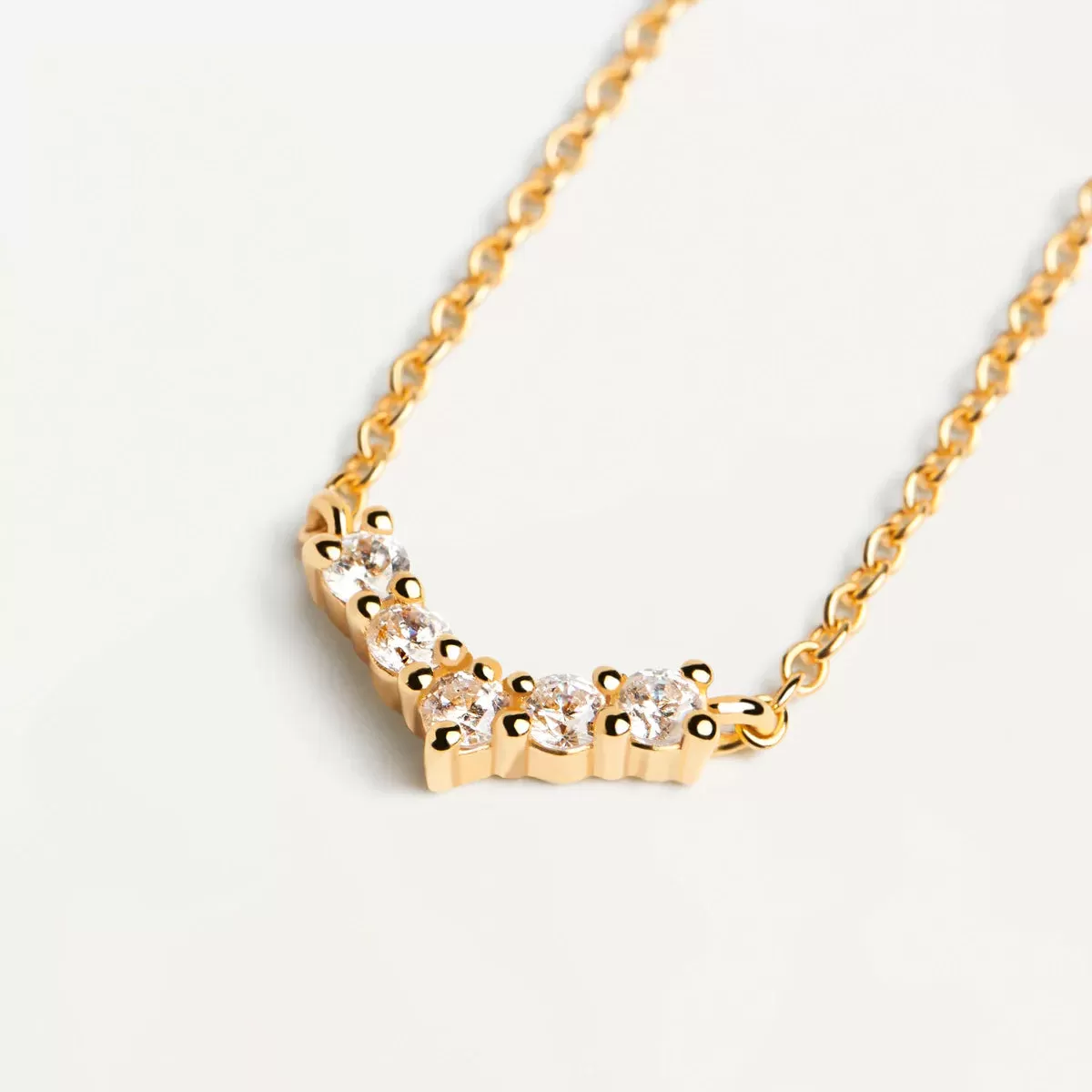 Chevron Statement Necklace in 14k Gold over Sterling Silver