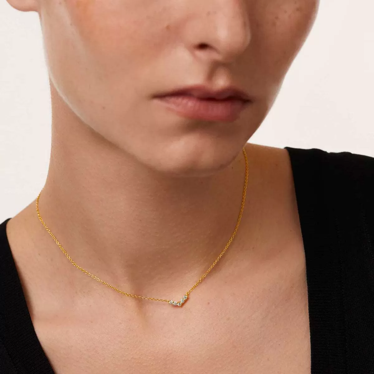 Chevron Statement Necklace in 14k Gold over Sterling Silver