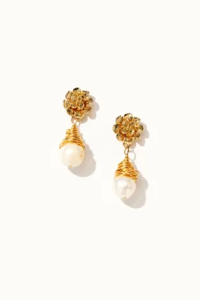 Cleo Wrapped Pearl Drop Earrings