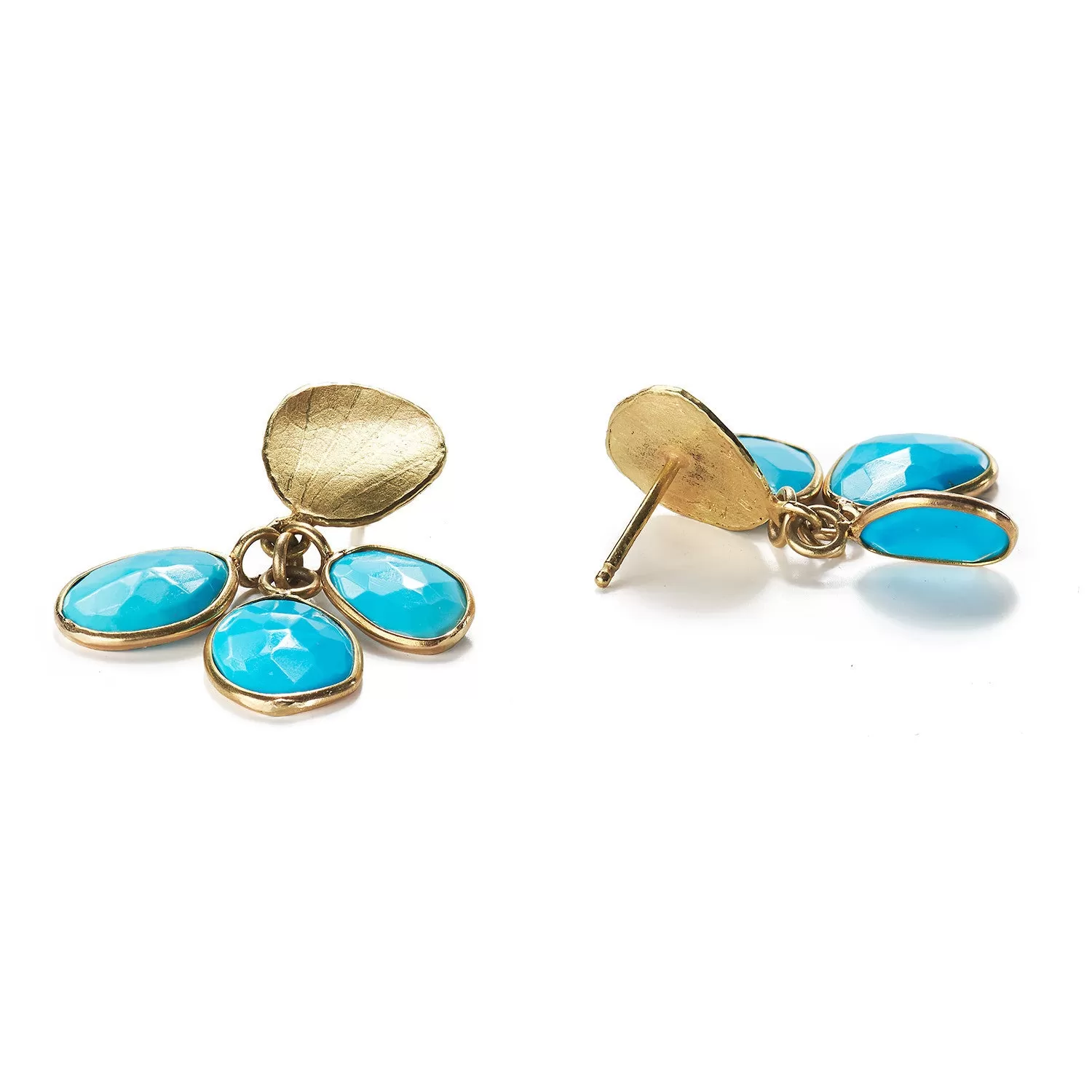 Cluster Turquoise and Petal Earrings