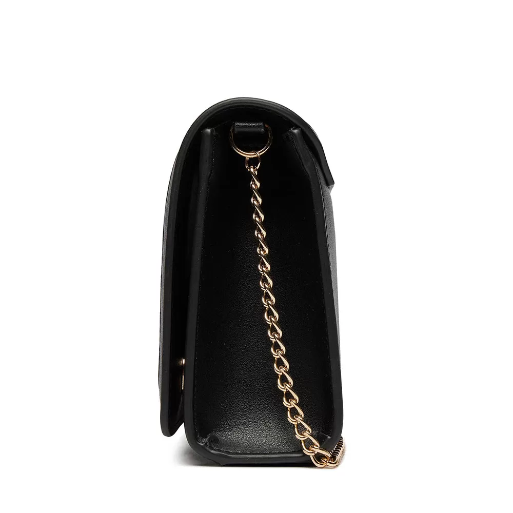 Clutch Donna con Tracolla LOVE MOSCHINO linea Heart Studs in Rafia Nera