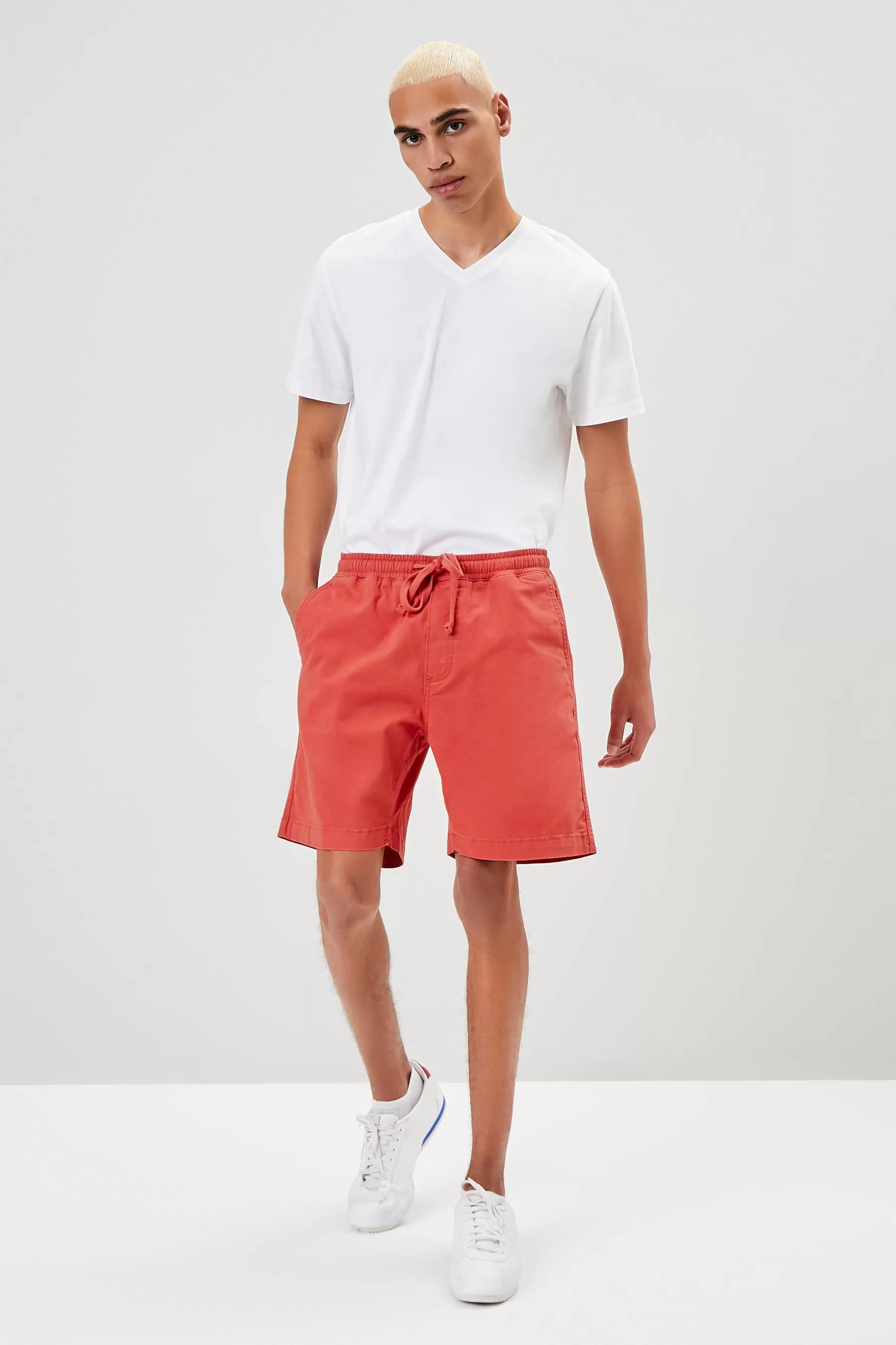 Cotton-Blend Drawstring Shorts