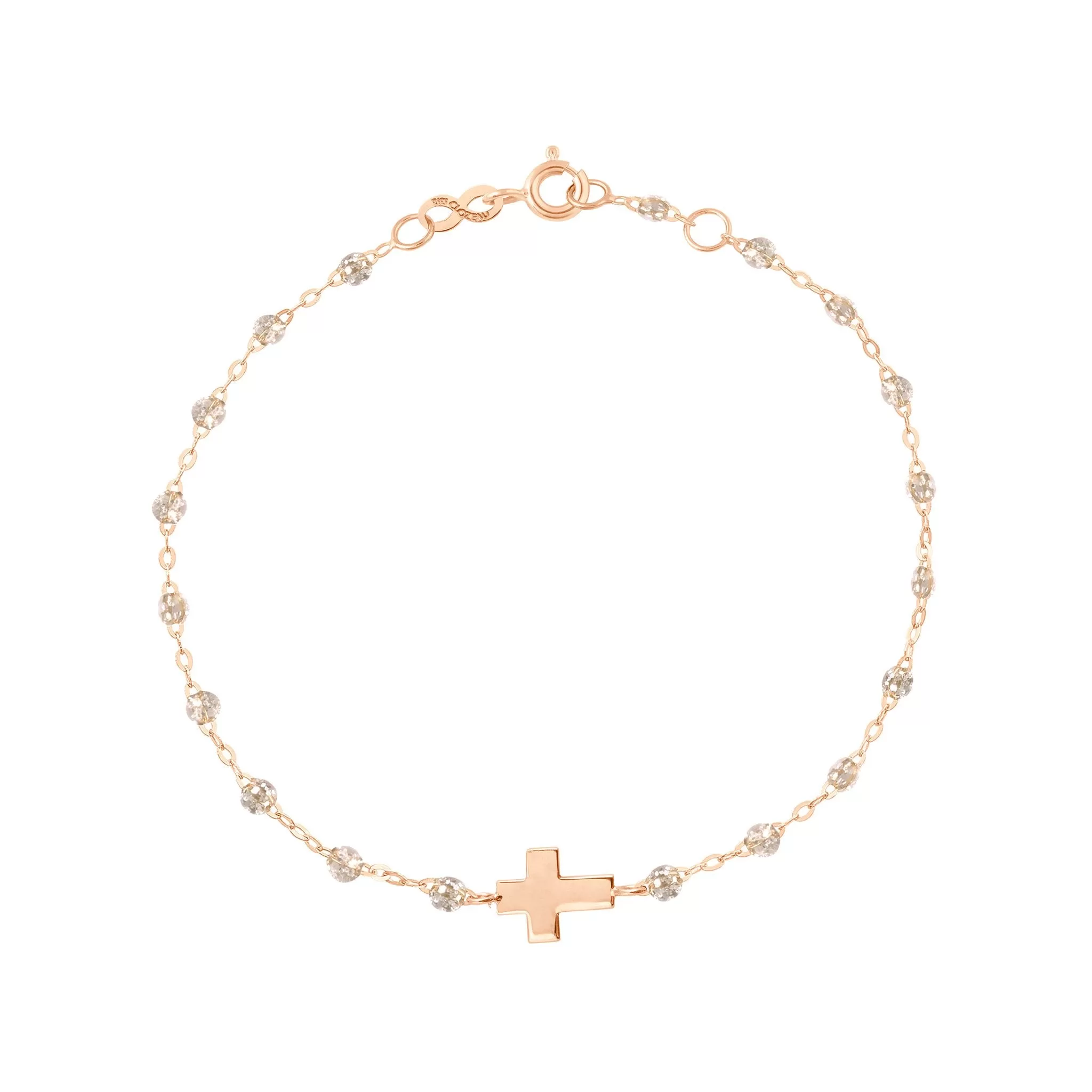 Cross Charm Classic Gigi Sparkle bracelet, Rose Gold, 6.7"