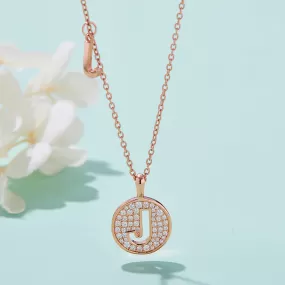 Customized J Letter Moissanite Diamond Necklace