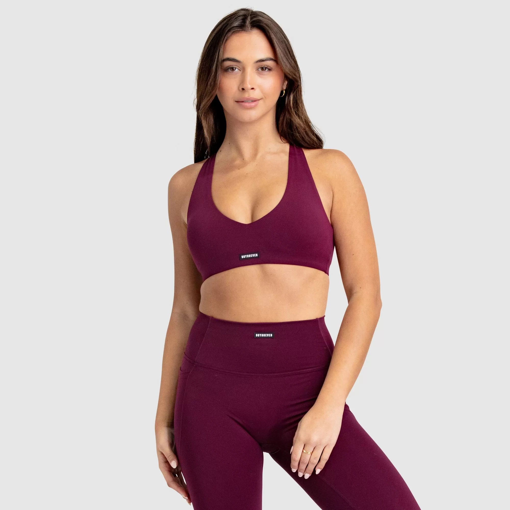 Desire V-Neck Crop - Wine Red