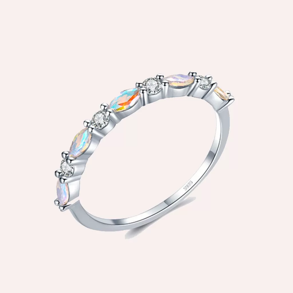 Diamond Petite Flower Single Band Ring