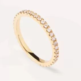 Diamonds and Gold Eternity Medium Ring