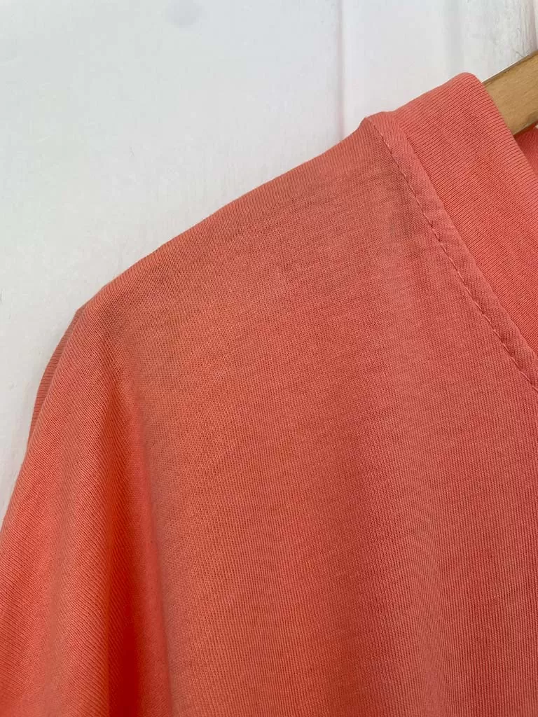 Dipped Back Rib Wave Pocket Top - Papaya