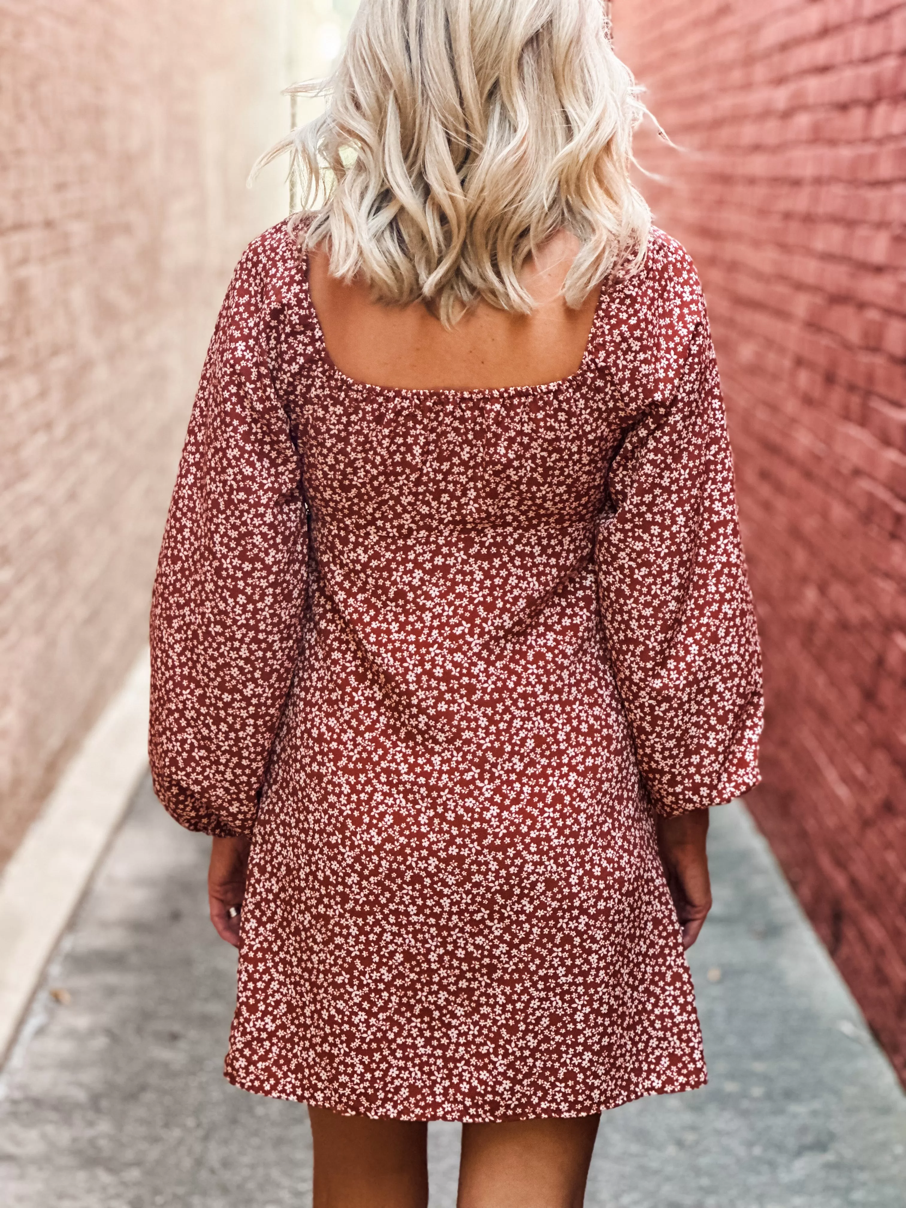 Ditzy Autumn Floral Mini Dress