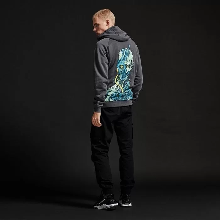 Dolly Noire men's sweatshirt with Shitai Hoodie SW371 grey