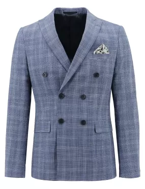 Edward Blue Double Breasted Suit Jacket