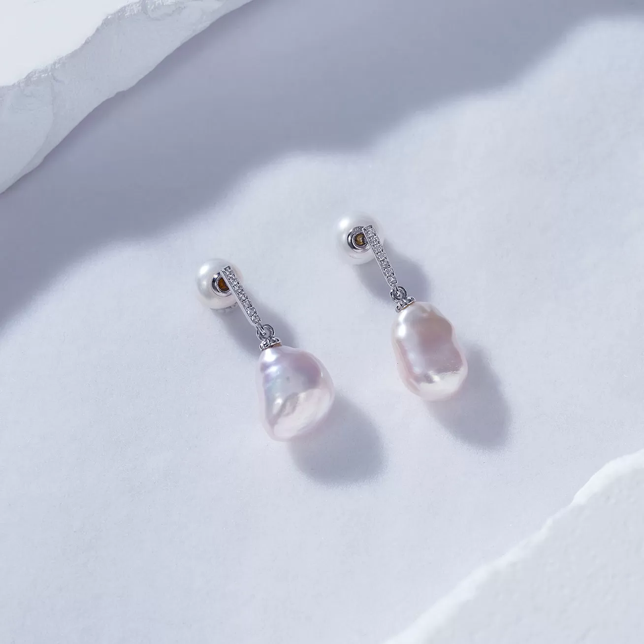 Elegant Keshi Freshwater Pearl Earrings WE00599