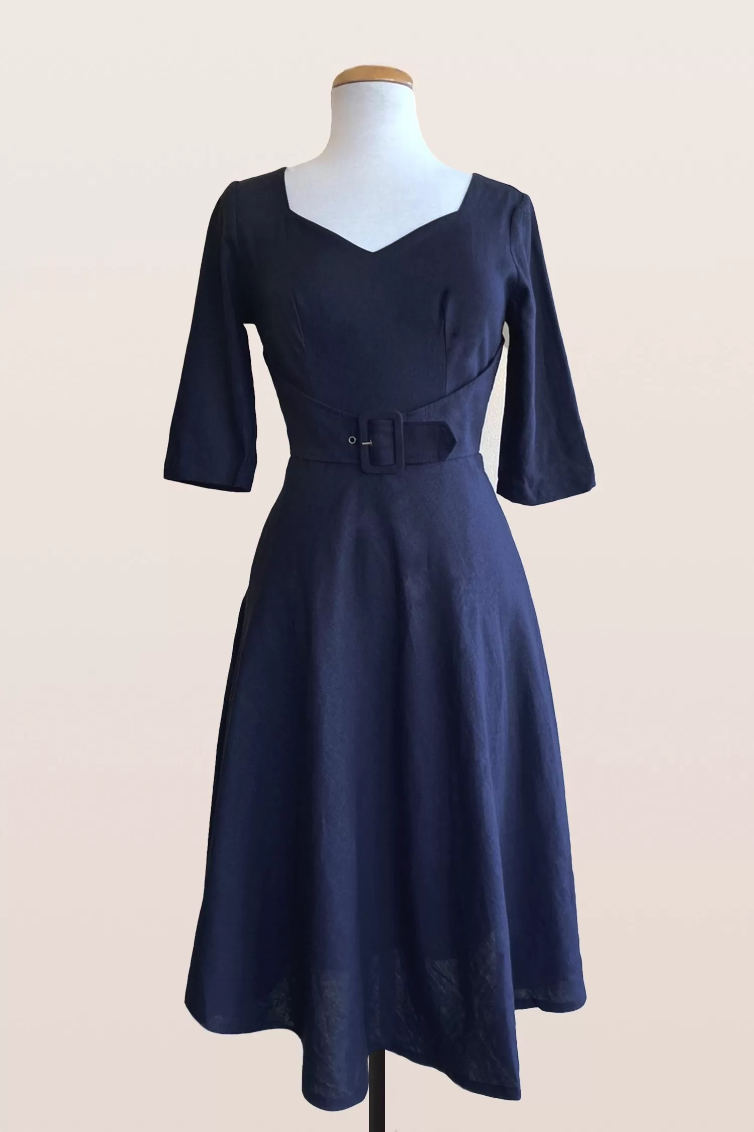 Esmee Navy Linen Dress