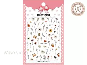 Flower Botanical Adhesive Nail Art Sticker - 1 pc (HY-703)