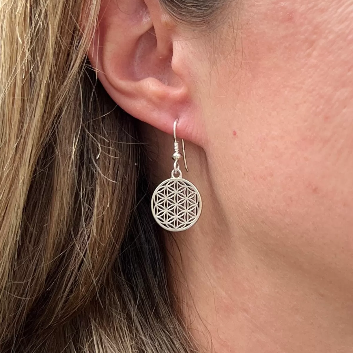 Flower of Life Earrings for Harmonious Energy